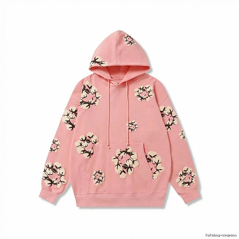 DENIM TEARS Floral Print Pink Hoodie