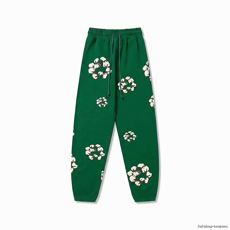 DENIM TEARS Floral Retro Green Sweatpants