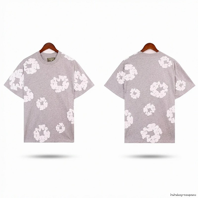 DENIM TEARS Printed Casual Grey T-shirt