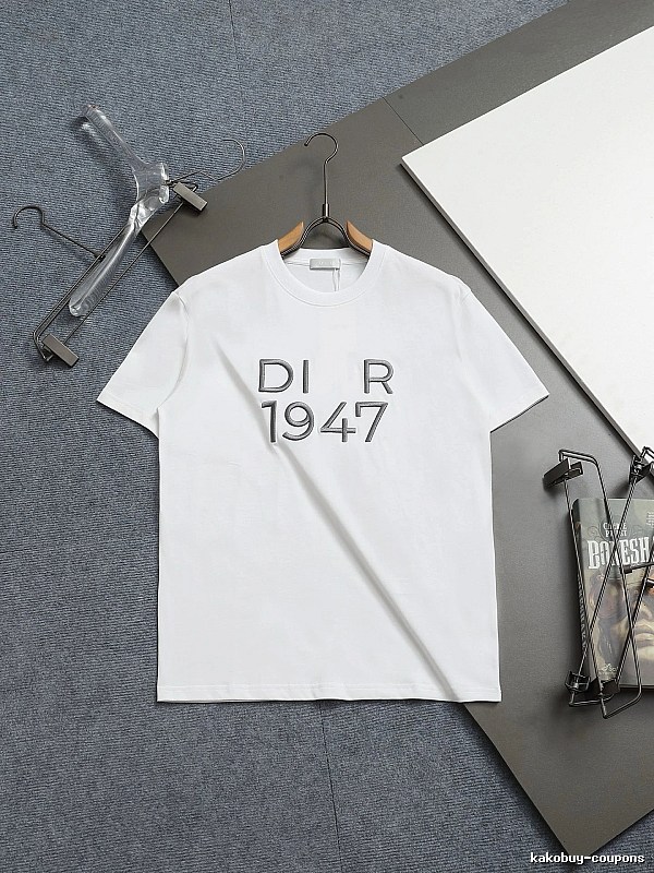 Dior 1947 Collection Minimalist Style White Short-sleeve T-shirt