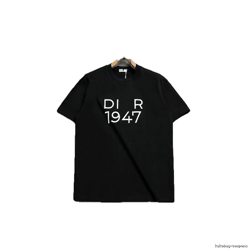 Dior 1947 Minimalist Trendy Black Short-sleeve T-Shirt