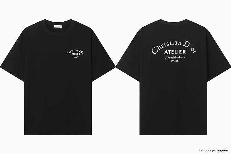 Dior ATELIER Minimalist Style Black Short-Sleeve T-Shirt