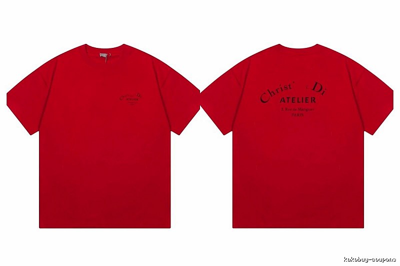 Dior Atelier Minimalist Style True Red Short-sleeve T-shirt