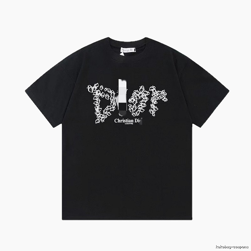 Dior Combined Print Trendy Black Short-sleeve T-Shirt