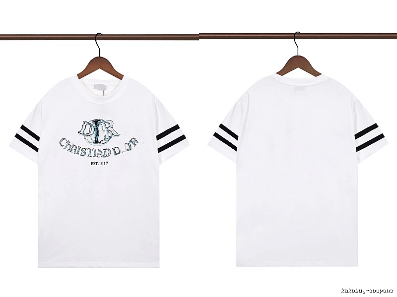 Dior Embroidered Collection Vintage Style White Short-sleeve T-shirt