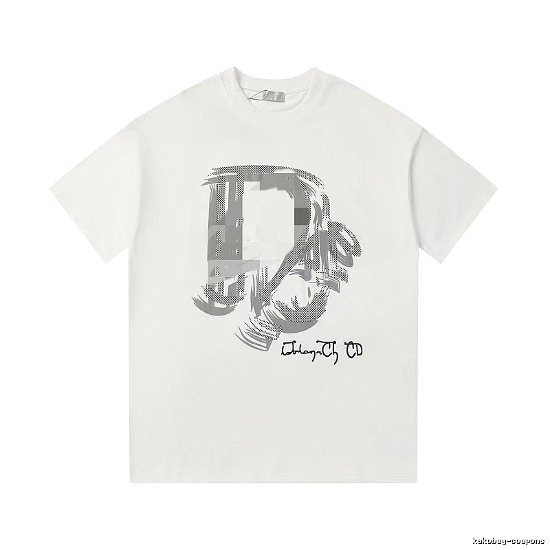 Dior Graffiti Collection Trendy & Cool Style White Short-sleeve T-shirt