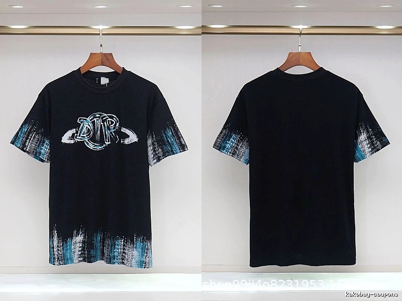Dior Graffiti Cool Trendy Black Short-sleeve T-shirt