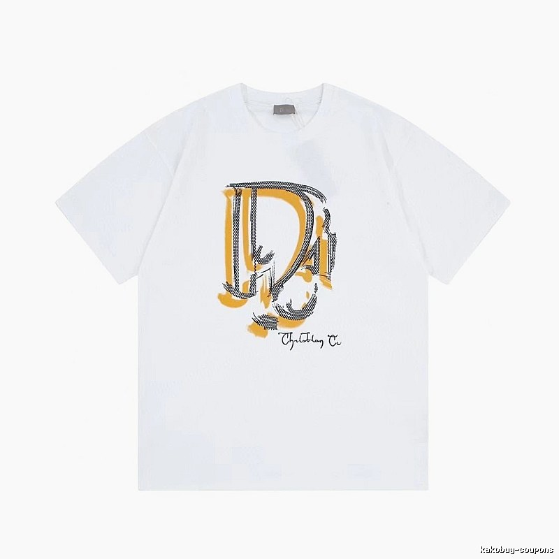 Dior Graffiti Print Casual Style White Short-sleeve T-shirt