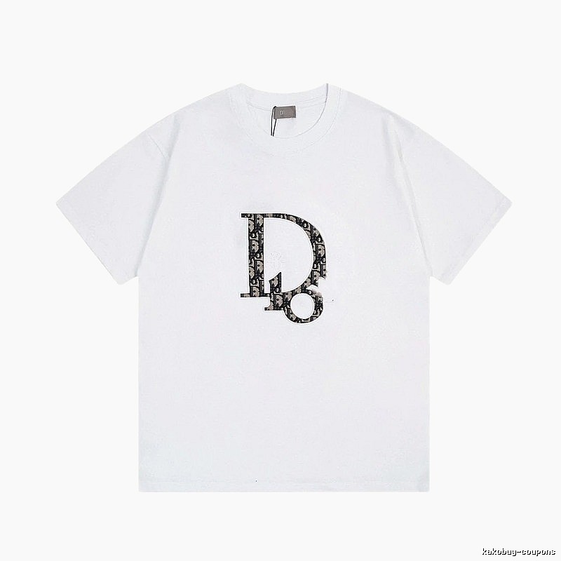 Dior Monogram Light Luxury Style White Short-sleeved T-shirt