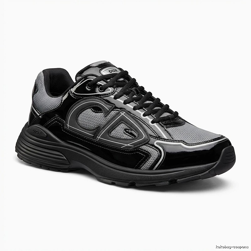 Dior retro-style black and grey sports shoes