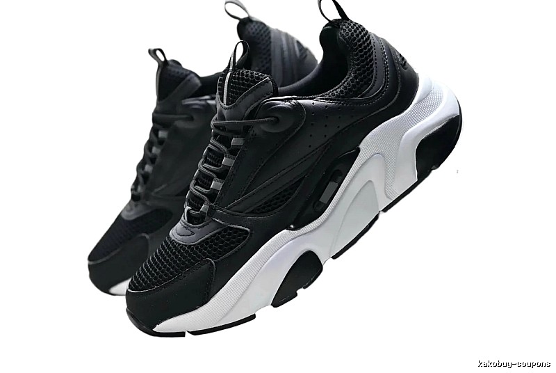 Dior retro-style black and white sports shoes