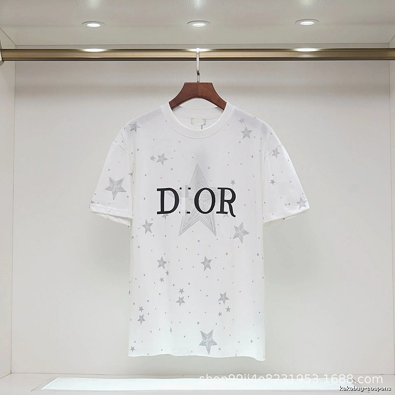Dior Star Print Cool & Trendy Style White T-Shirt