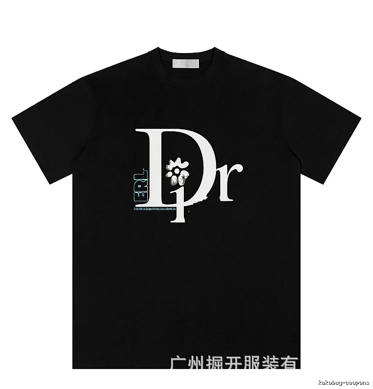 Dior x ERL Co-branded Trendy Style Black T-Shirt