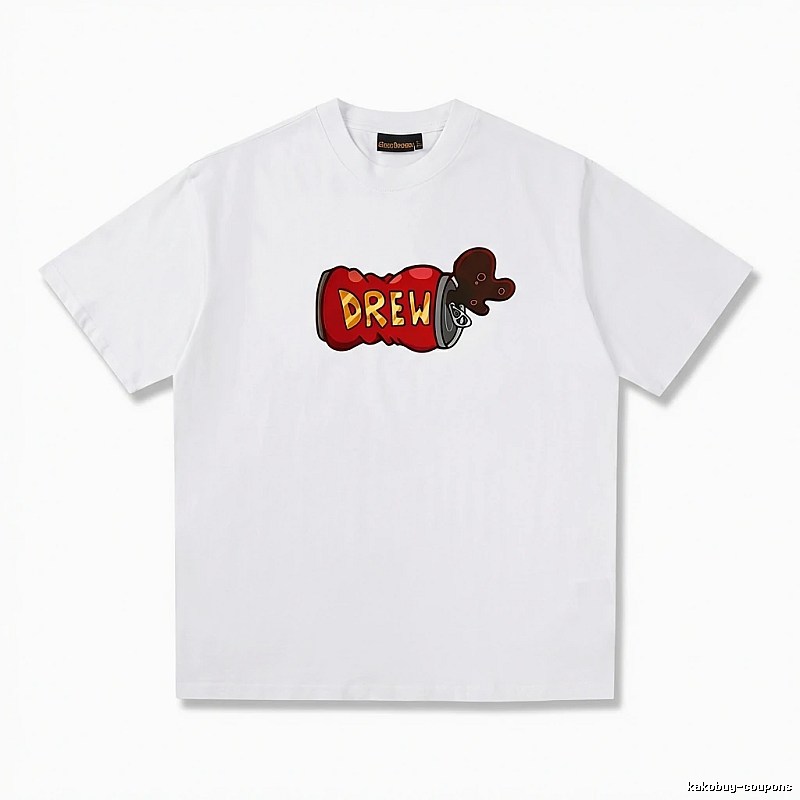 DREW Cartoon Graffiti White T-shirt