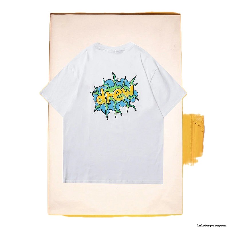 DREW Explosion Print Street Style White T-Shirt