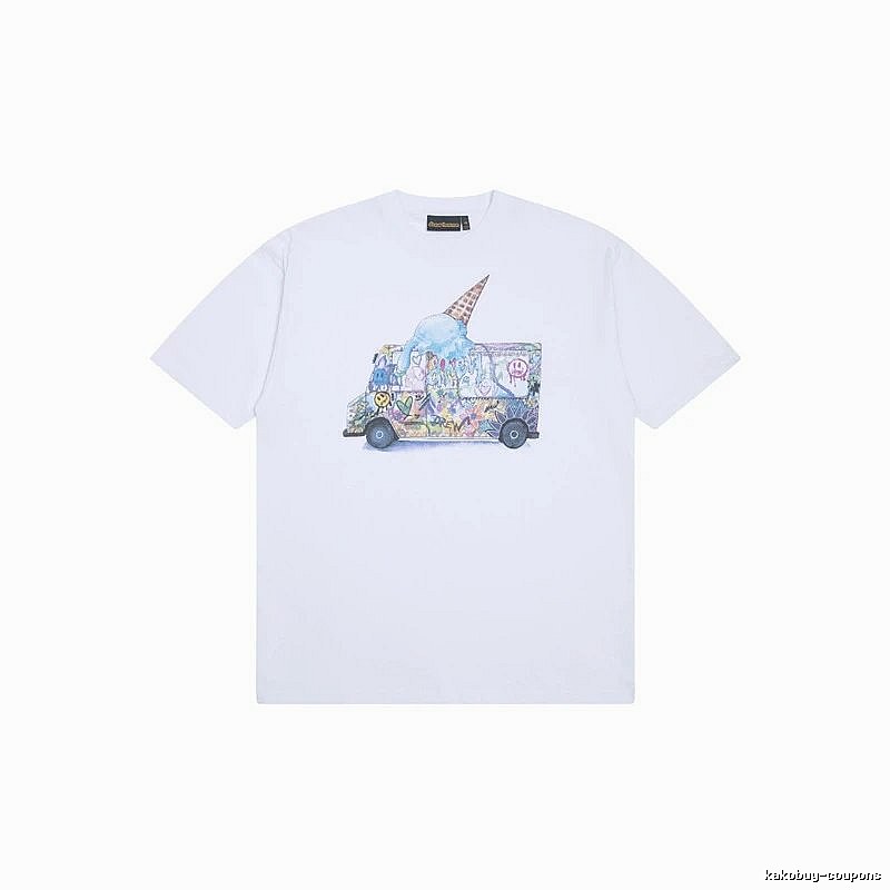 DREW Graffiti Ice Cream Truck Street Style White T-shirt