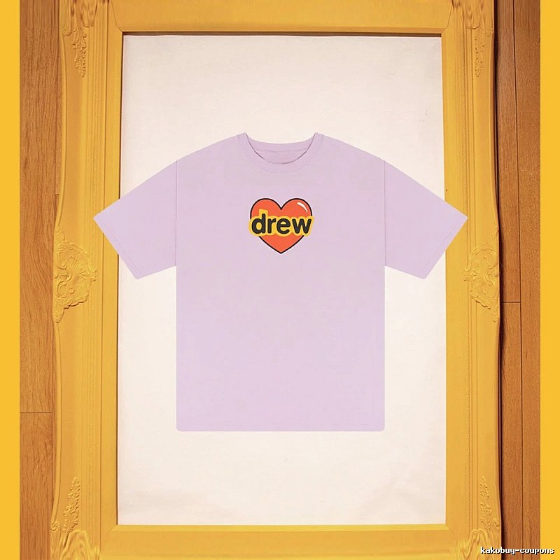 DREW Love Heart Print Street Style Light Purple Short Sleeve T-shirt