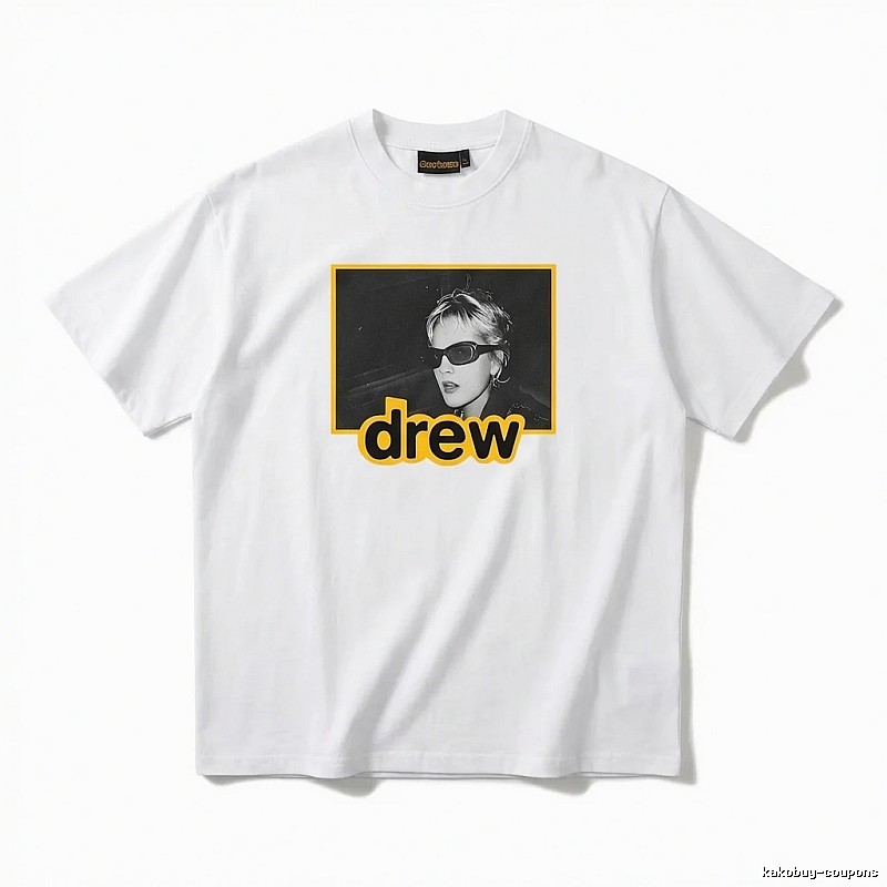DREW Portrait Print White T-shirt