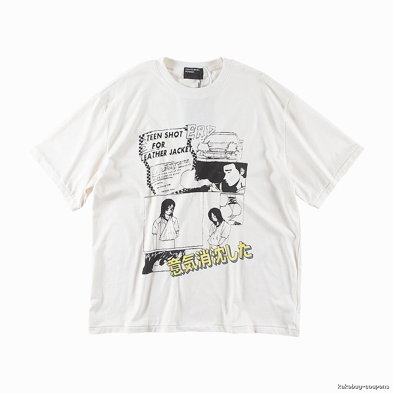 ERD Comic Print Street Style Off-white T-shirt