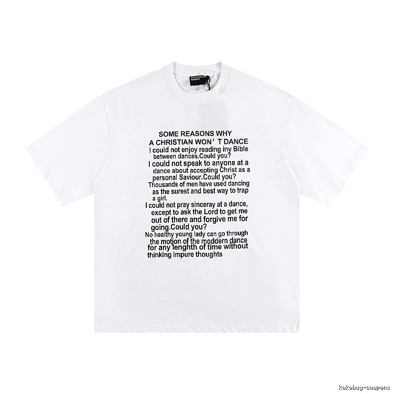 ERD Slogan Print Street Style White T-Shirt