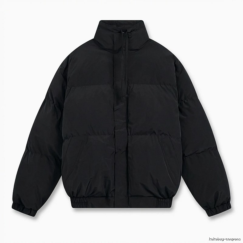 ESSENTIALS minimalist style black cotton-padded jacket