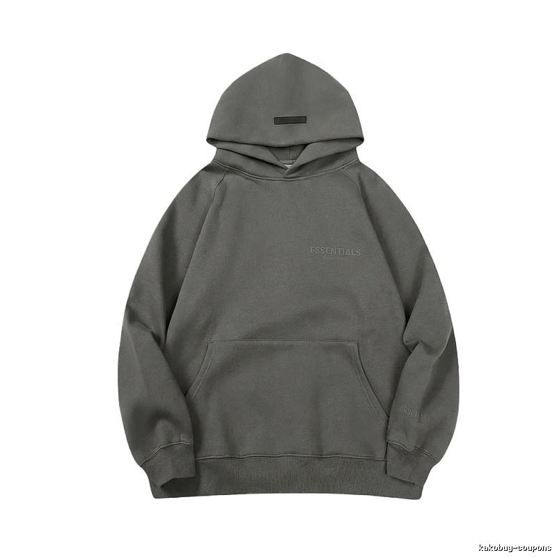ESSENTIALS minimalist style grey hoodie