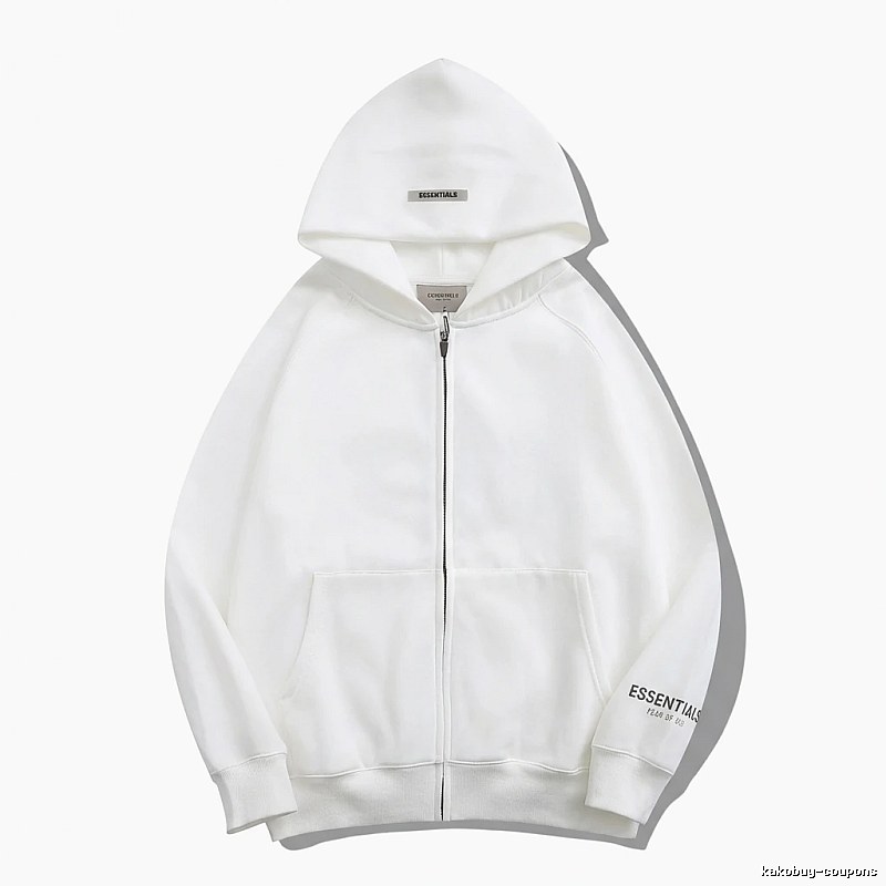 ESSENTIALS minimalist style white hoodie