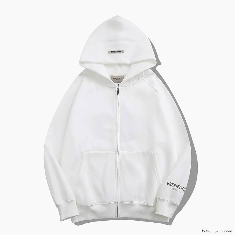 ESSENTIALS minimalist style white hoodie