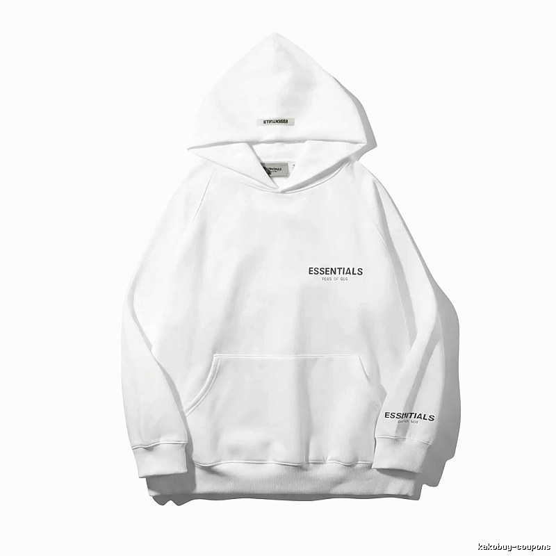 ESSENTIALS minimalist style white hoodie