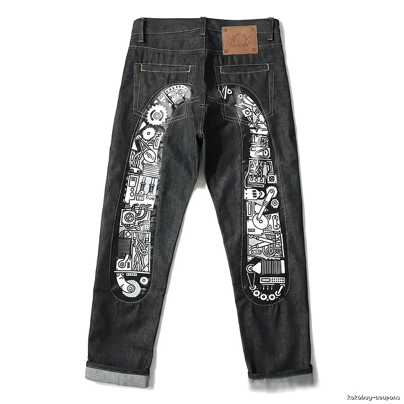 EVISU Mechanical Style Black Jeans