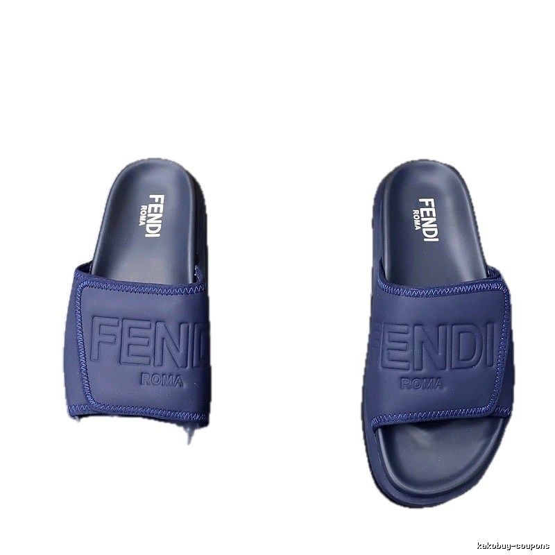 Fendi Roma Minimalist Style Navy Blue Slippers