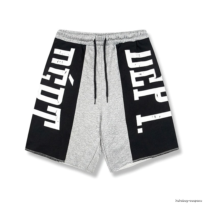 Gallery Dept. letter-print grey and black shorts