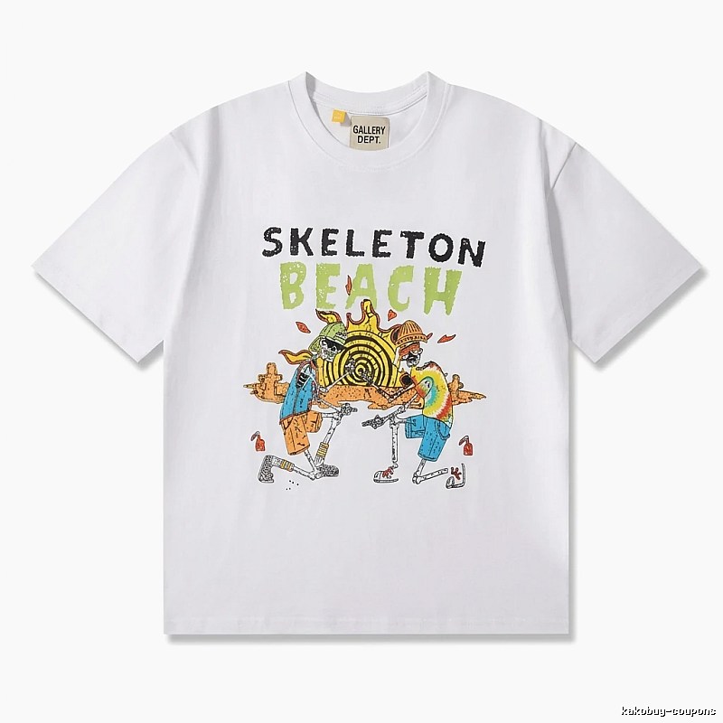Gallery Dept Skull Beach Print White T-shirt