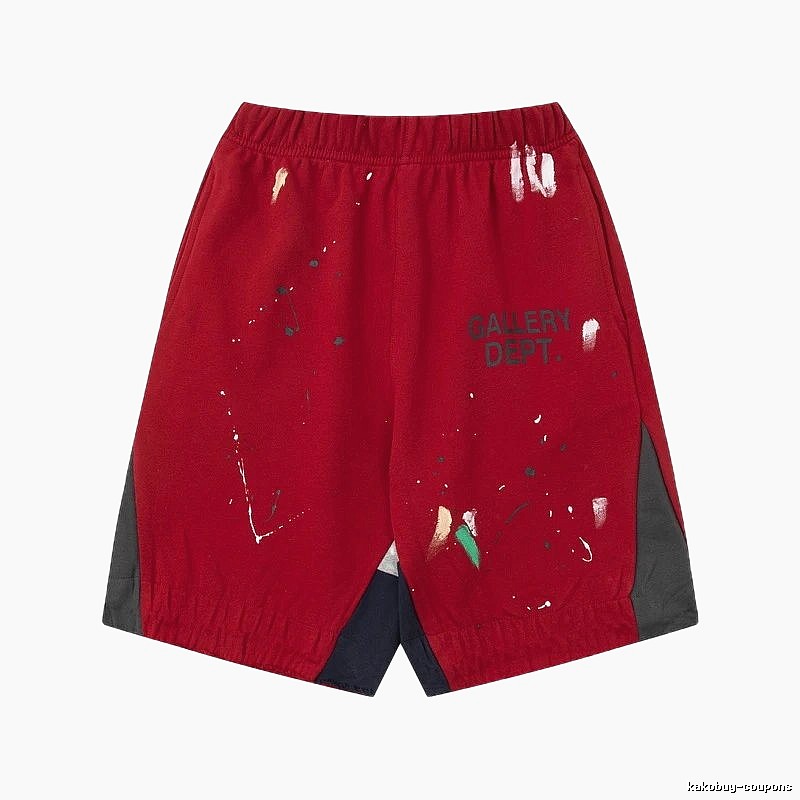 Gallery Dept splashed-ink style red shorts