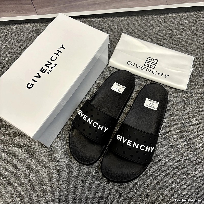 Givenchy Letter Cut-out Light Luxury Style Black Slides