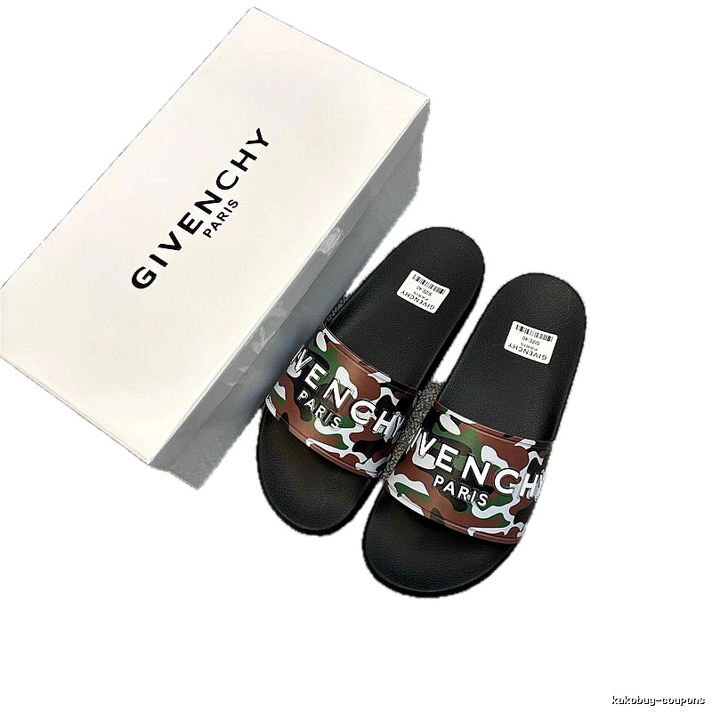 Givenchy Letter Print Trendy Cool Camouflage Slides