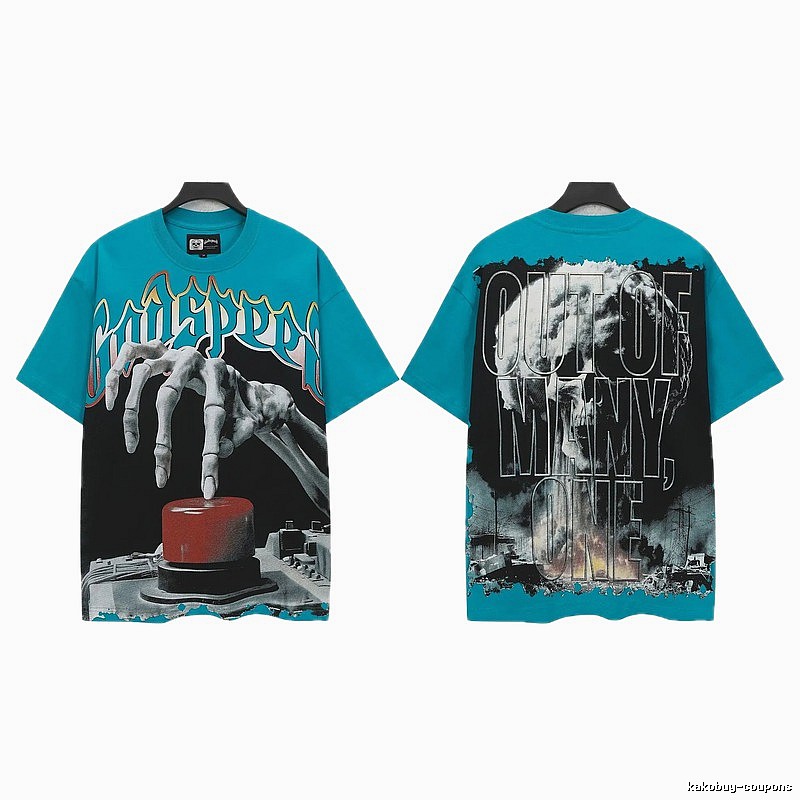 Godspeed Skull Dark Style Lake Blue Short Sleeve T-Shirt