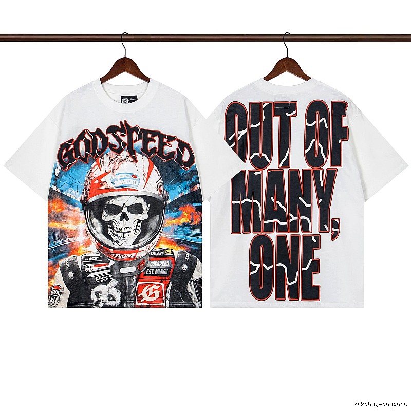 Godspeed Skull Racing Street Style White T-shirt
