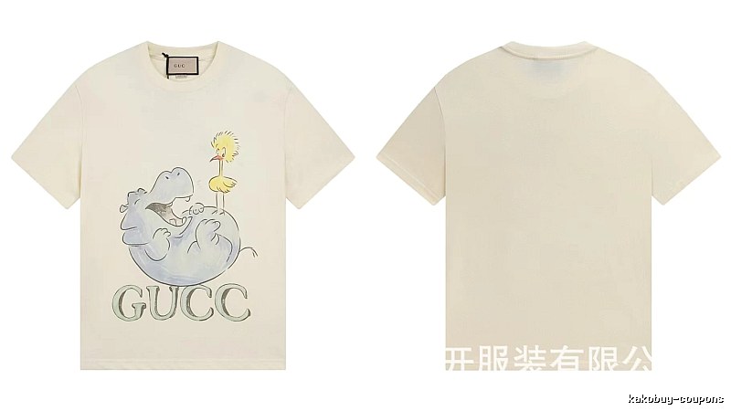 Gucci Cartoon Hippo Casual Off-white T-shirt