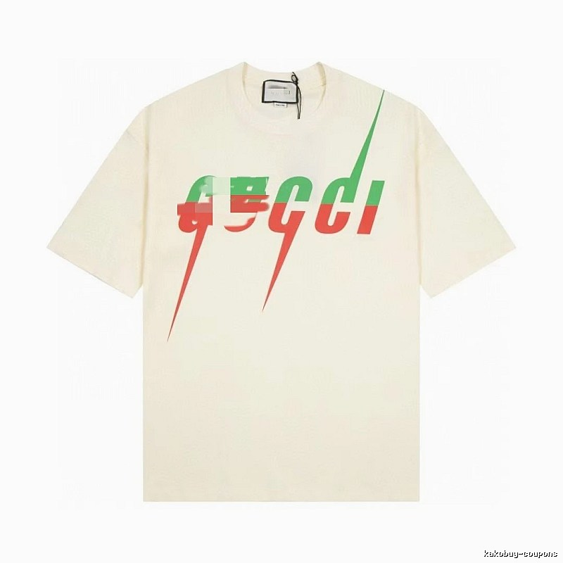 Gucci Color-block Print Casual Style Off-white Short-sleeve T-shirt