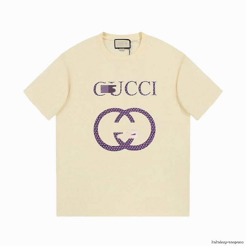 Gucci Double G Vintage Style Beige Short Sleeve T-Shirt