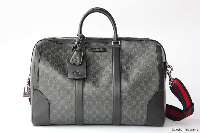 Gucci Duffel Bag with Gray GG Monogram Duffel for Streetwear Looks