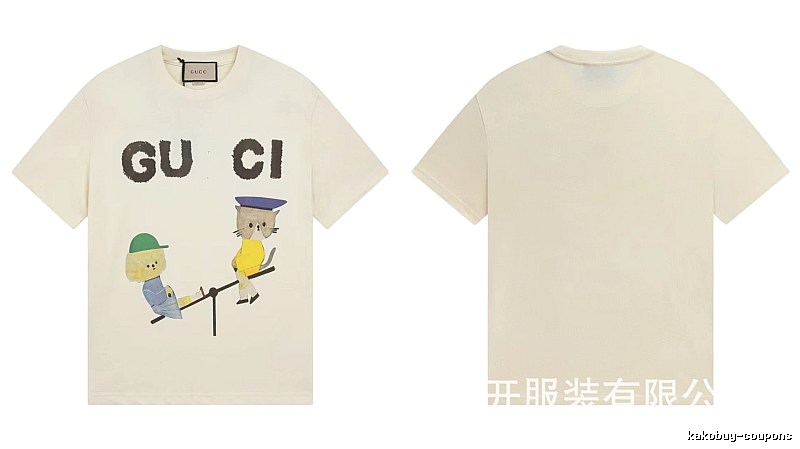 Gucci Playful Whimsical Animal Print Off-white T-shirt