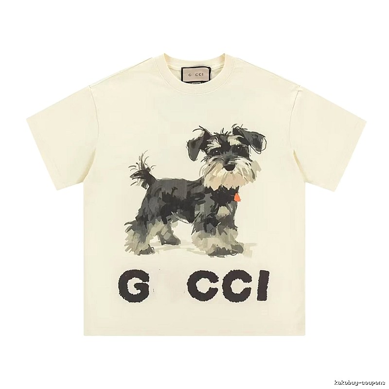 Gucci Schnauzer Print Off-white Casual T-shirt