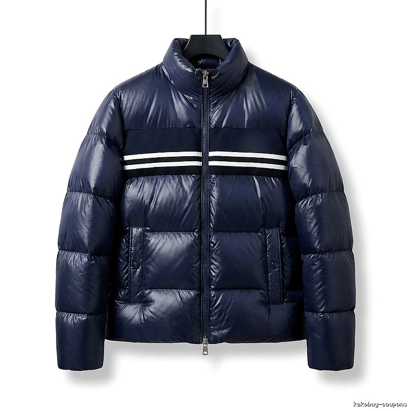 Gucci striped fashionable dark blue down jacket