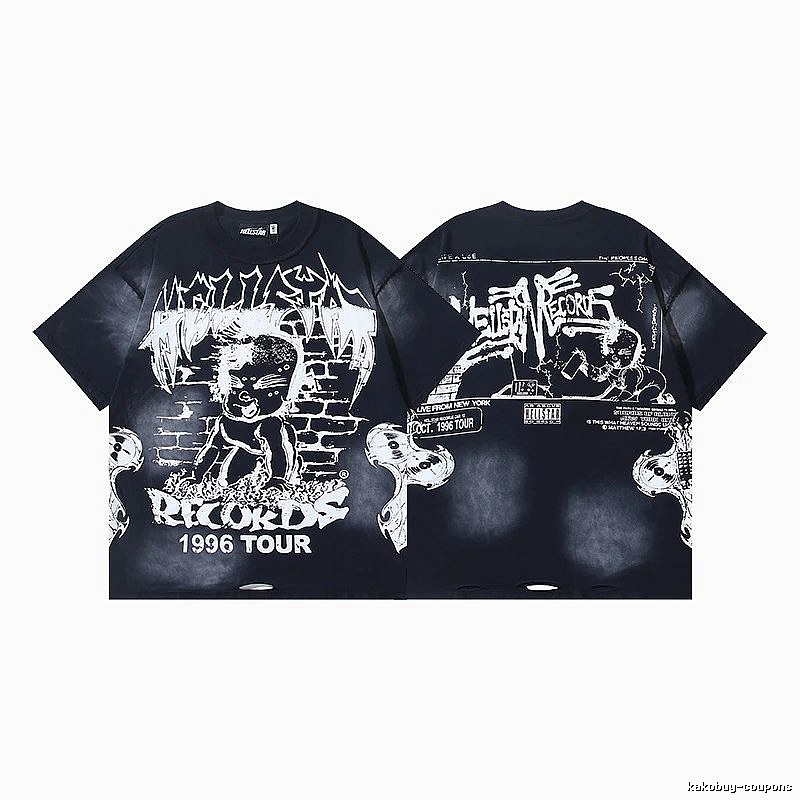 Hellstar 1996 Tour Dark Graffiti Distressed Black T-shirt
