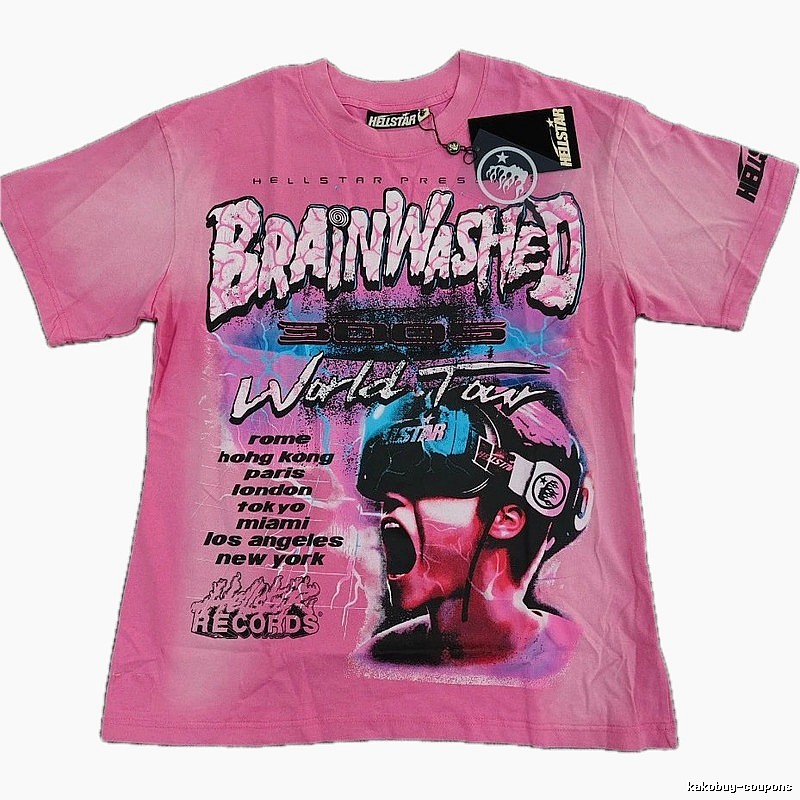Hellstar Brainwashing Tour Vintage Pink T-Shirt