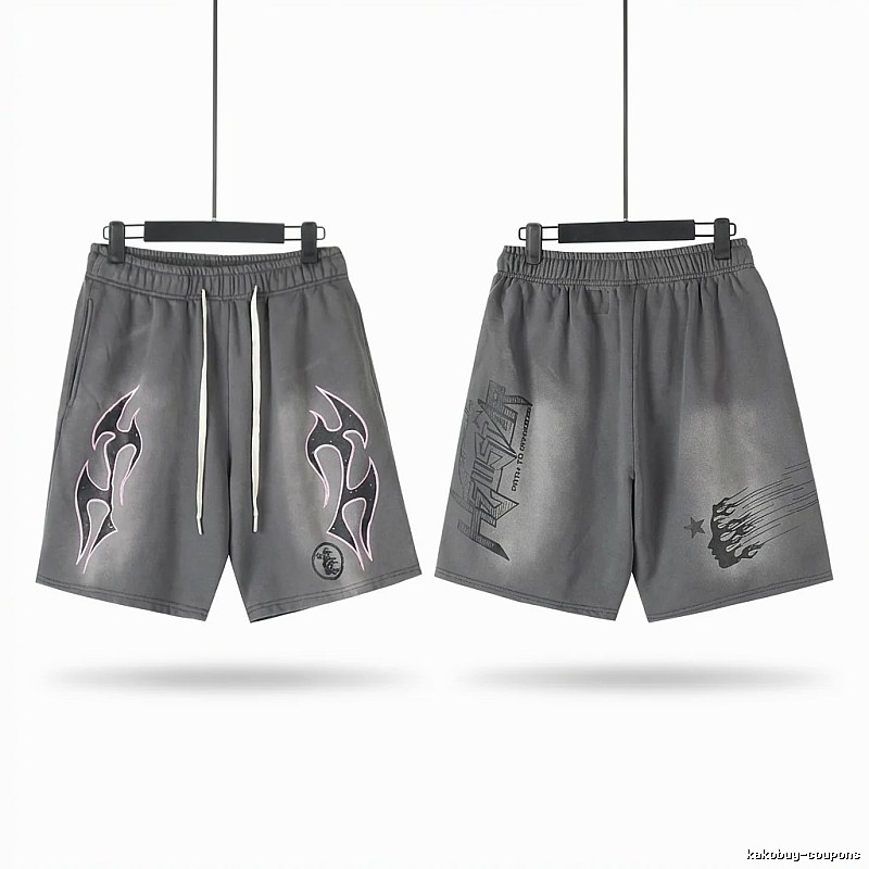 Hellstar dark-style grey shorts