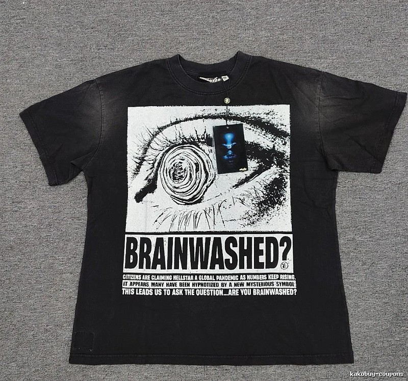 Hellstar Eye Print Street Style Black T-shirt