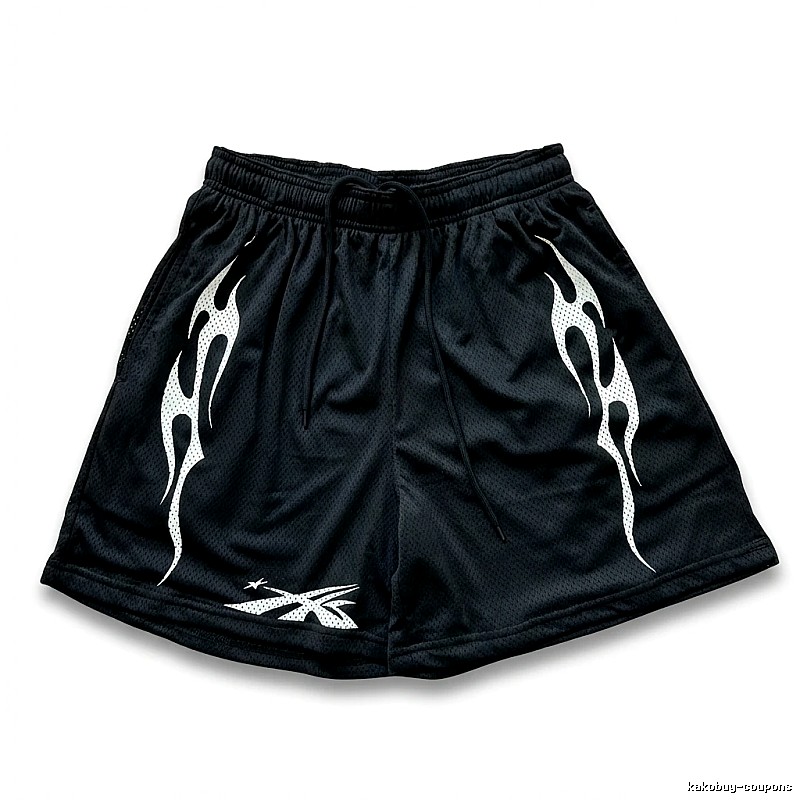 Hellstar Flame Wind Black Shorts